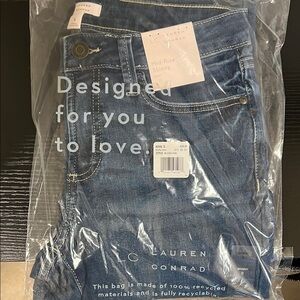 LC Lauren Conrad Blue Mid-Rise Skinny Jeans